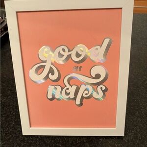 Chic 'Good at Naps' Framed Art